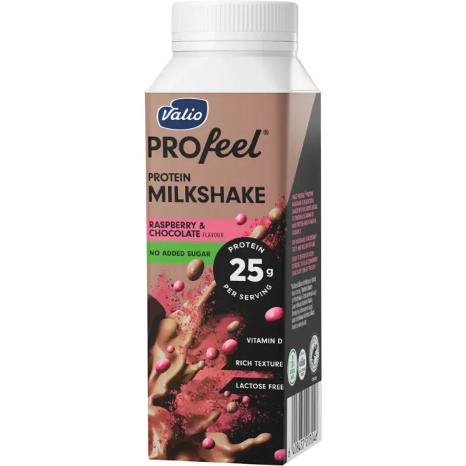 Huvudbild Valio Profeel Protein Milkshake Raspberry ...